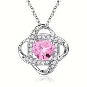 Pink and Silver Pendant Necklace